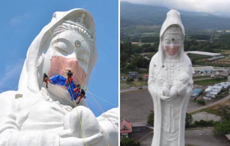 Tokyo Olympics statue mask