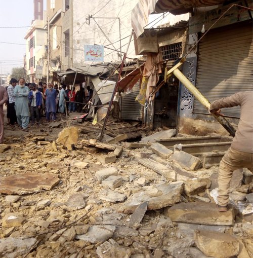 blast drainage line karachi mehmoodabad