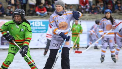 girls ice hockey match in Hunza