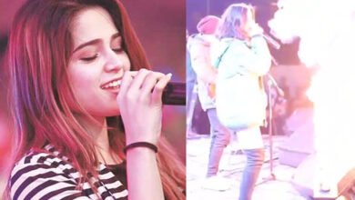 Aima Baig accident Item Number performance concert fire flame viral video