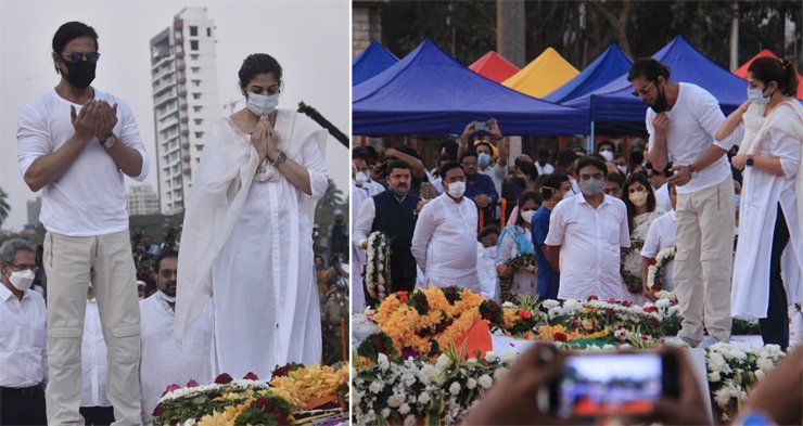 Shah Rukh Khan prayer Lata Mangeshkar funeral final rites