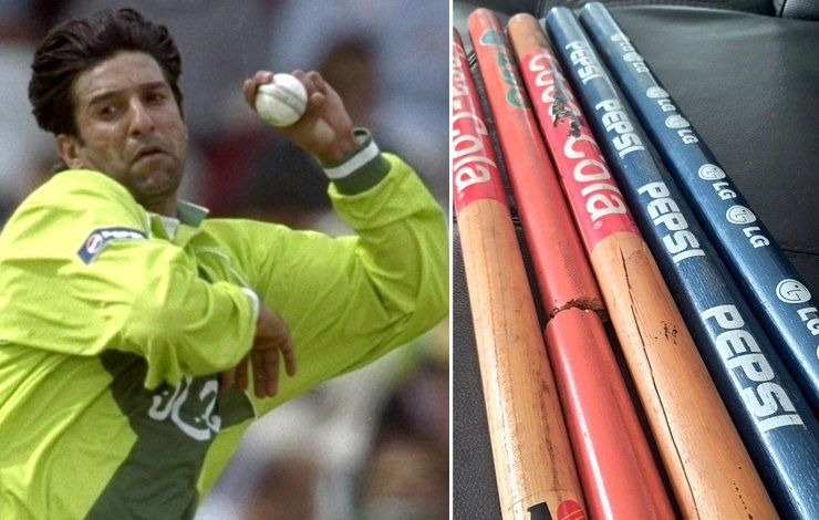 Wasim Akram broken stumps