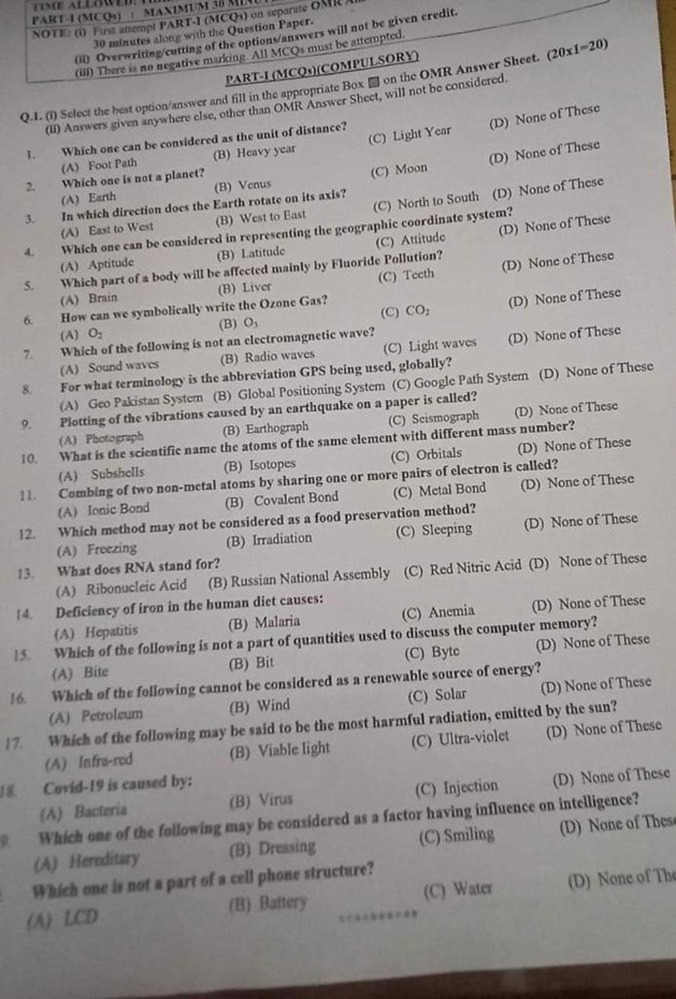 CSS Exams, question paper, school-level MCQs, civil servants