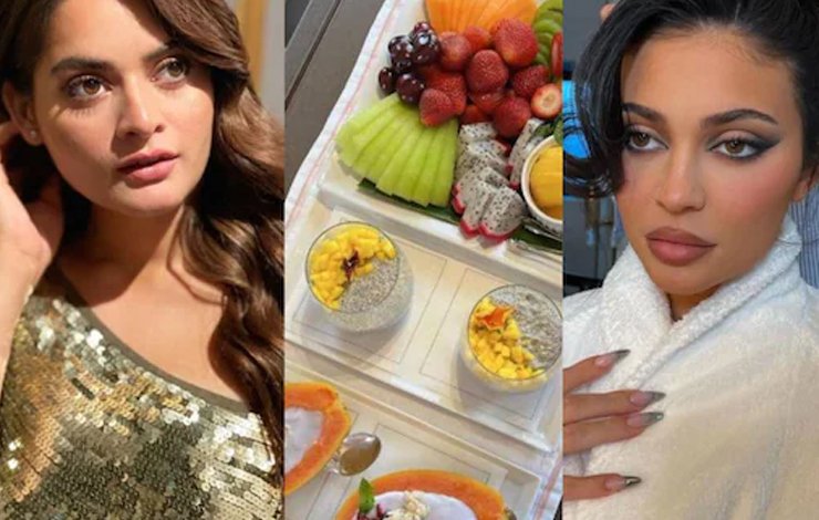 Minal Khan, Kylie Jenner, breakfast picture, fruit tray, Instagram Story