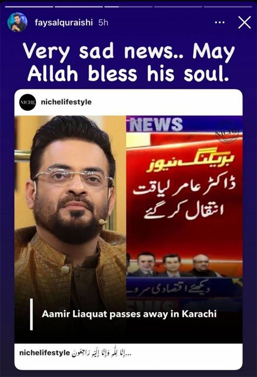 Aamir Liaquat Hussain, celebrities