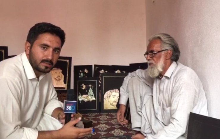 Peshawar artist Abid Shah makes artefacts with wheat straw, sticks