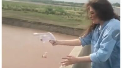 Resham, viral video, Resham feeding fishes