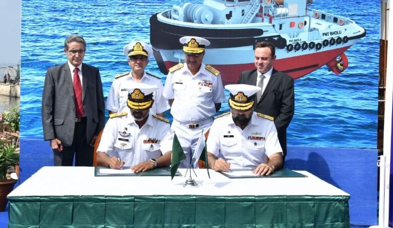 Launching Ceremony of 48 Tons Tug Built for Pakistan Navy Held at Karachi