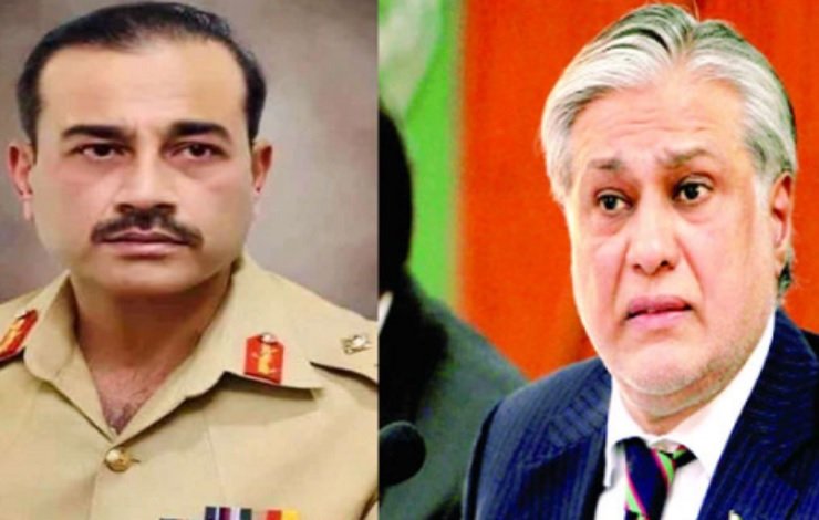 وزیر خزانہ اسحاق ڈار آرمی چیف عاصم منیر