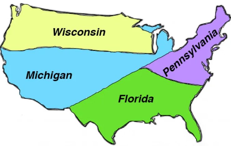 امریکی انتخابات نقشہ