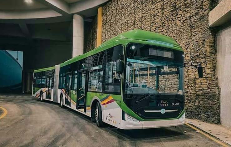 karachi green line bus, گرین لائن بس