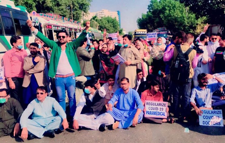 کراچی نرسنگ اسٹاف احتجاج Karachi nursing staff protest