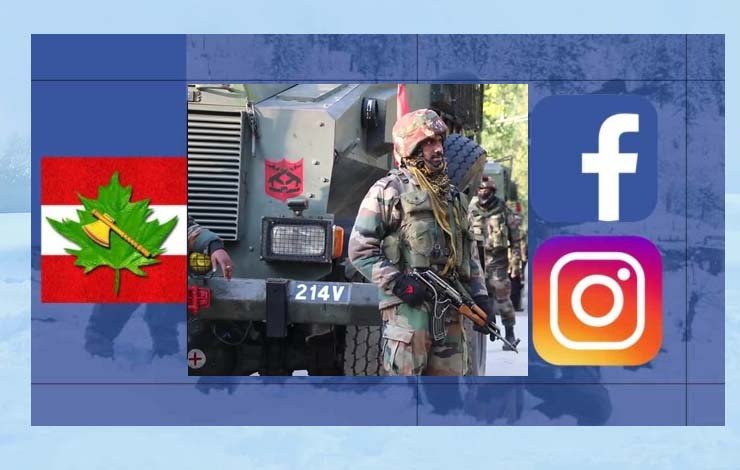 indian army facebook and instagram pages block in kashmir, انڈین آرمی