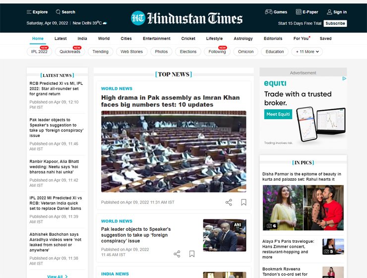 No-confidence motion against PM Indian media