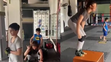 Photo of اداکارہ ثناء فخر کی اپنے بچوں کے  ساتھ ورزش کی ویڈیو وائرل