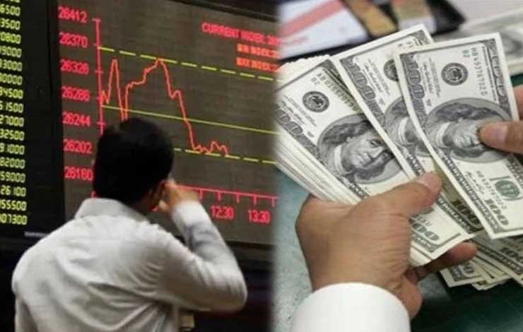 stock market and dollar، مارکیٹ میں بھونچال