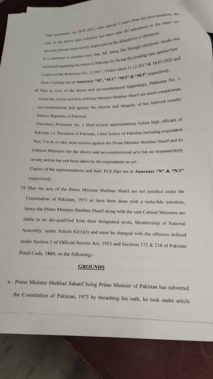 An application was filed against the Prime Minister and the Cabinet