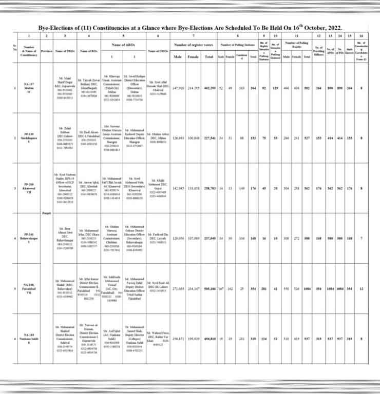 By-elections in provincial constituencies