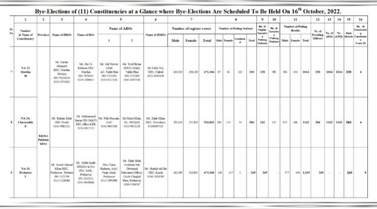 By-elections in provincial constituencies