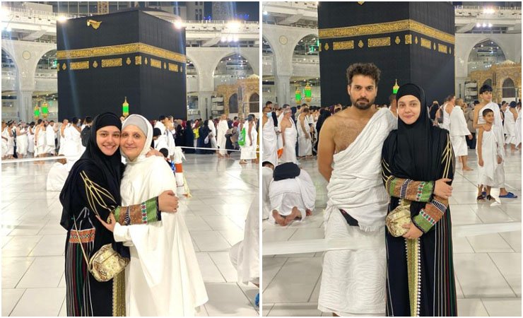 zara noor abbas, asad siddiqi and asma abbas perform umrah, زارا نور عباس