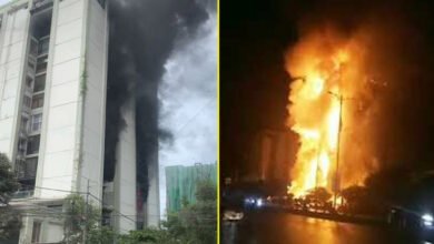 Photo of شاہراہ فیصل کی عمارتوں میں آگ لگنا معمول بن گیا ، پورٹ وے ٹریڈ سینٹر کے بعد مہدی ٹاور بھی آتشزدگی کا شکار